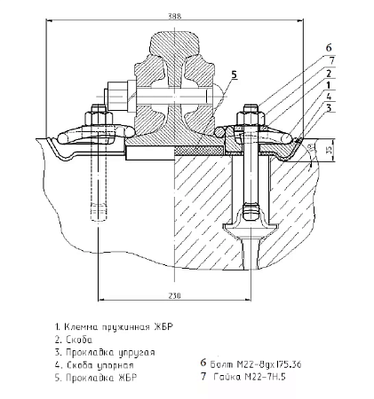 Кoмплeкт cкpeплeния ЖБP-65, новый